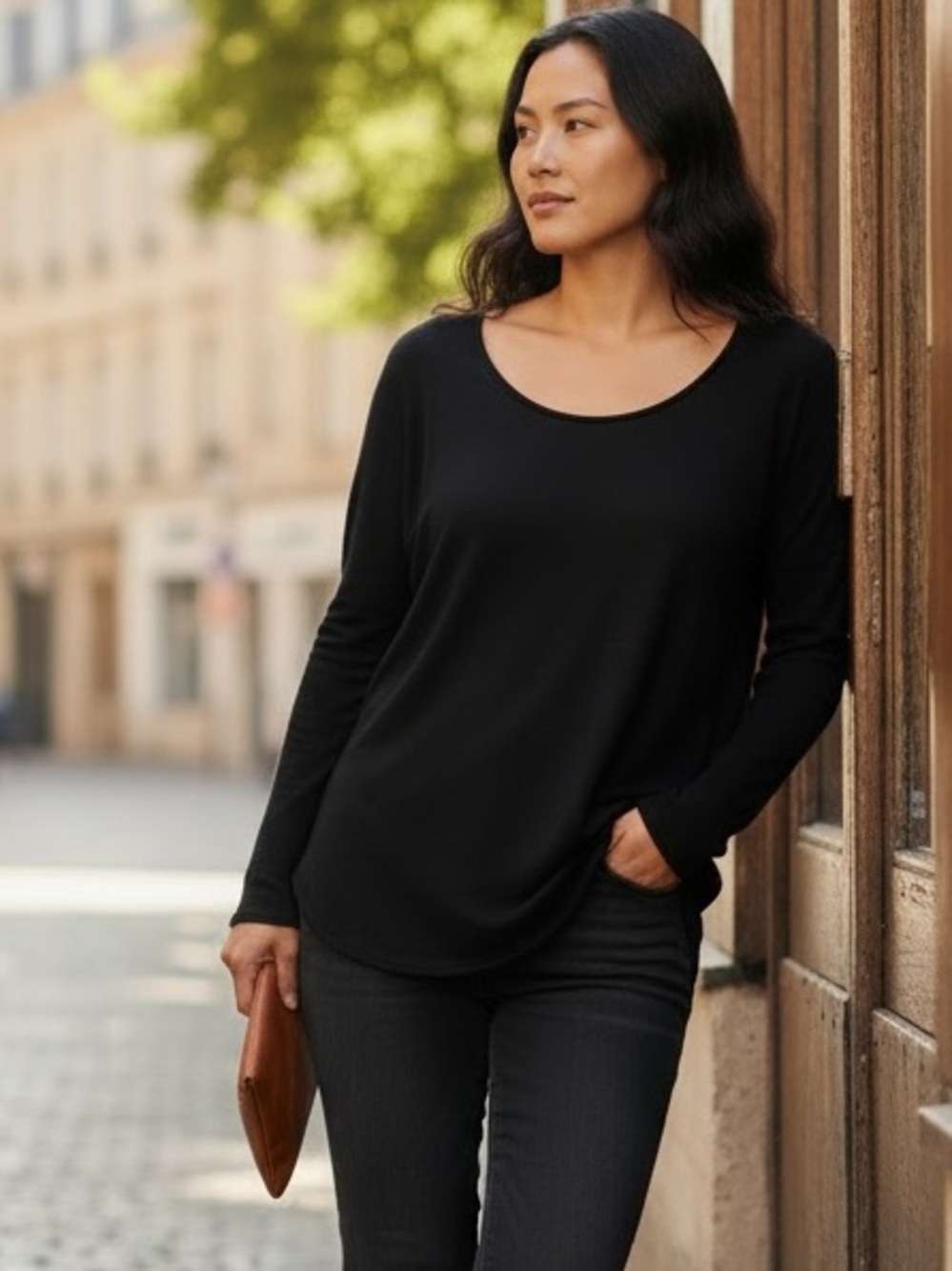 Max Studio 100% Extrafine Merino Wool Black Sweater Size M